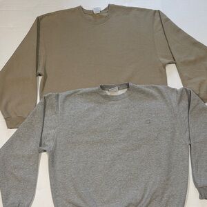 Champion Men's Gray and Jerez’s Tan Crewneck Sweatshirt bundle of 2 (2X)